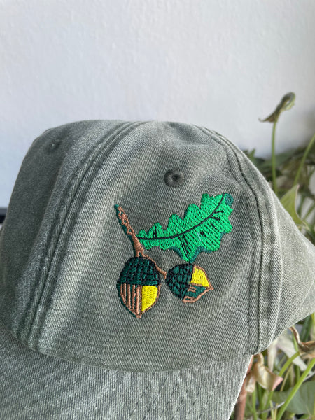 Around Oak Baseball Cap - washed green – sixfeetdogwear